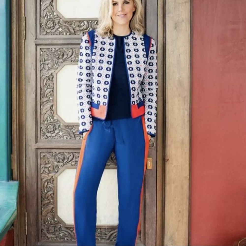 Tory Burch Desmond Side Stripe Pants 100% Silk - Picture 3 of 8